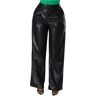 SDGHH-8MMDM Vrouwen Sexy PU Leer Casual Los Recht Leren Broek Nachtclub Bars DS Podium Optreden Kostuum,zwart,XL