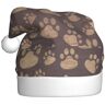 MQGMZ Paw Prints Art Print Kerst Hoeden Humoristische Kerstman Hoed Unisex Xmas Hoed Voor Decoratie Nieuwjaar Feesten