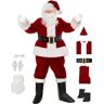 RIKCAT Kerst Kerstman Kostuum Kerstmanpak Volwassenen Mannen Kerstmankostuum voor Mannen Vrouwen Kerstmanoutfit 9-delige Kerstmanpakset Kerst Kerstmanoutfits L.