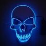 DastOp LED-masker Halloween Purge Mask Oplichtend masker Halloween-gezichtsmasker for mannen Vrouwen Kinderen Oplichtend eng masker for maskerade Cosplay Oplichtend gezichtsmasker (Color : Blue)