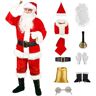 FairyHover Kerst Kerstman Kostuum Kerstman Pak Deluxe Kerstman Kostuum Voor Mannen Kerstman Pak Volwassenen Mannen 10 STKS Klassieke Kerstman Outfit A,XL