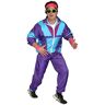 Foxxeo jaren '80 kostuum voor mannen turquoise paars viooltje trainingspak carnavalsmottofeest, maat:XXXL