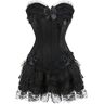 CABULE Korsetjurk Plus Size Gothic Tutu Korset Outfit Club Outfit Party Sexy Outfit-Zwart-BS