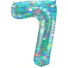 Folat Folieballon Cijfer 7 Galactic Aqua 101 cm