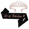 yotutun 50e verjaardag kroon en sjerp set, 50e verjaardag tiara verjaardag queensize sjerp, kroon 50e verjaardag vrouw, 50e verjaardag decoratie voor de 50e verjaardag decoratie geschenk vrouwen