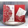 BLUGUL 10 stks bruiloft uitnodigingen, holle bloemen ontwerp nodigt uit, met 2 lege kaart, rood