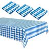 PLATEYTR 3 stuks Oktoberfest tafelkleed, blauw en wit, tafelkleed, Oktoberfest Beierse vlag geruite tafelkleed voor Oktoberfest feestdecoraties, voor Oktoberfest themafeest