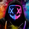 ABERTO Unisex Halloween maskers, led purge maskers eng oplichten maskers cosplay led Halloween maskers voor raves griezelig masker voor volwassenen en kinderen (blauw roze)