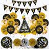 Ruarby Nieuwjaar Ballon Set Trekken Nieuwjaar Party Decoratie Ronde Latex Ballon Decoraties 2024 Kerst Vakantie Decor Foto Booth Props