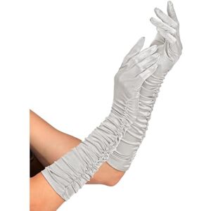 Widmann Geplooide satijnen handschoenen, 1 paar, lengte 44 cm, accessoire jaren 20 Widmann Geplooide satijnen handschoenen, 1 paar, lengte 44 cm, accessoire jaren 20