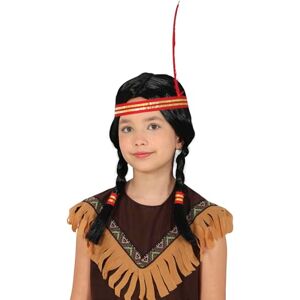 FIESTAS GUIRCA Indiase paardenstaart-pruik voor kinderen, eenheidsmaat, uniseks kostuumaccessoires voor indianen-themafeestjes en carnaval, ideaal voor jongens en meisjes, zwart FIESTAS GUIRCA Indiase paardenstaart-pruik voor kinderen, eenheidsmaat, uniseks kostuumaccessoires voor indianen-themafeestjes en carnaval, ideaal voor jongens en meisjes, zwart