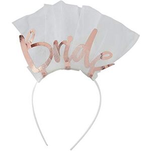 Ginger Ray - Bruid hoofdband - Wit tule - Roze goud tekst - Hoofdband Ginger Ray - Bruid hoofdband - Wit tule - Roze goud tekst - Hoofdband