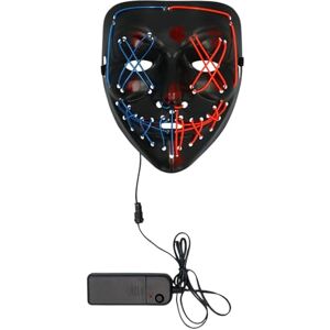 Boland 72398 LED-horrormasker met licht, ggezichtsmasker voor Halloween of creepy themafeesten, moordenaar Boland 72398 LED-horrormasker met licht, ggezichtsmasker voor Halloween of creepy themafeesten, moordenaar