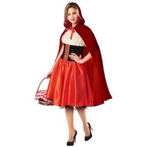 Boland Roodkapje kostuum voor dames 2-delig, verkleedkostuum voor themafeesten of carnaval, sprookjeskostuum Boland Roodkapje kostuum voor dames 2-delig, verkleedkostuum voor themafeesten of carnaval, sprookjeskostuum