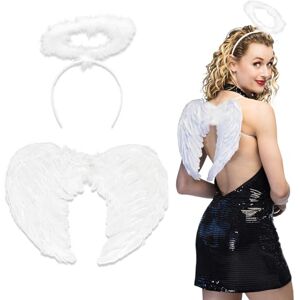 Boland Kostuumset voor volwassenen, haarband en vleugels, carnavalskostuum voor themafeest, Halloween, carnaval, Kerstmis Boland Kostuumset voor volwassenen, haarband en vleugels, carnavalskostuum voor themafeest, Halloween, carnaval, Kerstmis
