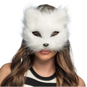 Boland Dierenmasker kat van pluche, realistisch halfmasker voor carnaval, themafeest of cosplay-evenement Boland Dierenmasker kat van pluche, realistisch halfmasker voor carnaval, themafeest of cosplay-evenement