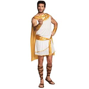 Boland Apollo kostuum voor volwassenen, verschillende maten, wit en goud, tuniek met cape, riem en armmanchetten, set, keizer, koning, antiek, carnaval, themafeest Boland Apollo kostuum voor volwassenen, verschillende maten, wit en goud, tuniek met cape, riem en armmanchetten, set, keizer, koning, antiek, carnaval, themafeest