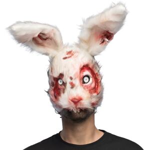 Boland 72345 Dierenmasker Bloederig konijn van pluche voor volwassenen, realistisch halfmasker voor Halloween, carnaval en themafeest Boland 72345 Dierenmasker Bloederig konijn van pluche voor volwassenen, realistisch halfmasker voor Halloween, carnaval en themafeest