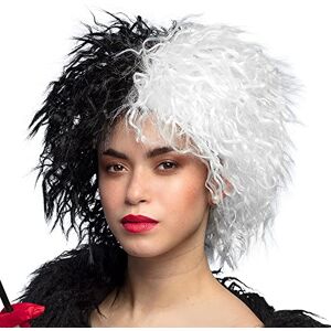 Boland 86035 Pruik voor volwassenen, zwart-witte damespruik voor Halloween of carnaval, kort haarpruik voor dames, accessoires voor kostuums Boland 86035 Pruik voor volwassenen, zwart-witte damespruik voor Halloween of carnaval, kort haarpruik voor dames, accessoires voor kostuums