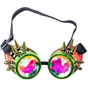 Bristol Novelty BM605 Kaleidoscoop Goggles Groen & Rood masker, Mannen, Vrouwen, Groen, Rood Bristol Novelty BM605 Kaleidoscoop Goggles Groen & Rood masker, Mannen, Vrouwen, Groen, Rood