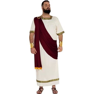FIESTAS GUIRCA Augustus verkleedkleding voor volwassenen (46-48/XXL) Cape en tuniek voor heren Romeinse en Griekse keizerkostuums voor thema-evenementen Historische en mythologische outfits - FIESTAS GUIRCA Augustus verkleedkleding voor volwassenen (46-48/XXL) Cape en tuniek voor heren Romeinse en Griekse keizerkostuums voor thema-evenementen Historische en mythologische outfits -