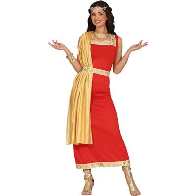 Rode en gouden Romeinse jurk voor vrouwen - kleding Rode en gouden Romeinse jurk voor vrouwen - kleding