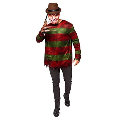 amscan (PKT) (9912544) Freddy Krueger-kostuumset voor volwassenen (groot) amscan (PKT) (9912544) Freddy Krueger-kostuumset voor volwassenen (groot)