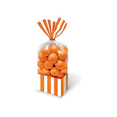 amscan Gestreepte snoepzakjes, oranje amscan Gestreepte snoepzakjes, oranje