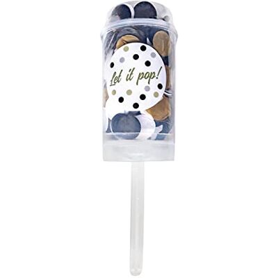 amscan Party Popper Push Pop Papier wit/zwart/beige amscan Party Popper Push Pop Papier wit/zwart/beige