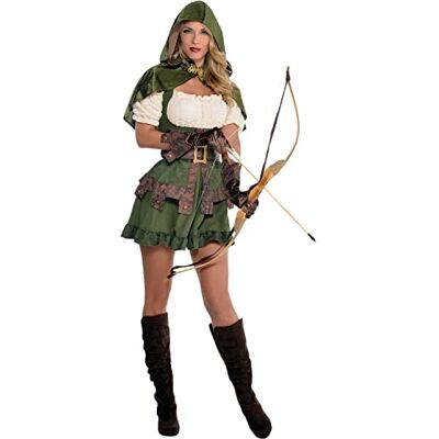 amscan 9918179 Robin Hoodie voor volwassenen, dames, kledingmaat 38-40 amscan 9918179 Robin Hoodie voor volwassenen, dames, kledingmaat 38-40
