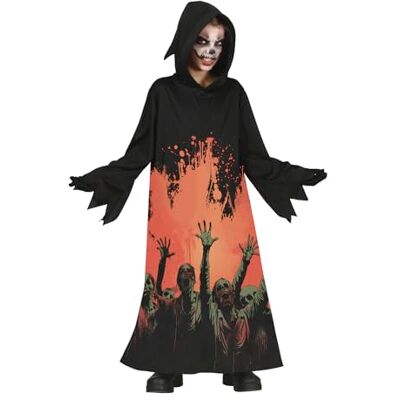 FIESTAS GUIRCA Mystic zombiekostuum voor kinderen (5-6 jaar), capuchon en tuniek, kostuums voor Halloween, carnaval en kostuumfeesten, ideaal voor kinderen, zwart en rood FIESTAS GUIRCA Mystic zombiekostuum voor kinderen (5-6 jaar), capuchon en tuniek, kostuums voor Halloween, carnaval en kostuumfeesten, ideaal voor kinderen, zwart en rood