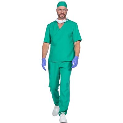 WILBERS & WILBERS Chirurgkostuum voor heren 4-delig dokterskostuum met operatiekleding voor carnaval WILBERS & WILBERS Chirurgkostuum voor heren 4-delig dokterskostuum met operatiekleding voor carnaval