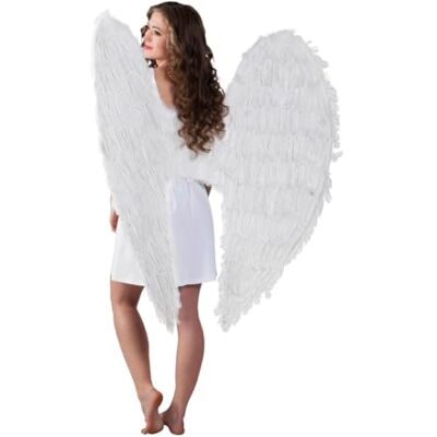 Boland Engelenvleugels van veren 120 x 120 cm Vleugels voor kostuums, carnaval, Halloween en themafeesten Boland Engelenvleugels van veren 120 x 120 cm Vleugels voor kostuums, carnaval, Halloween en themafeesten