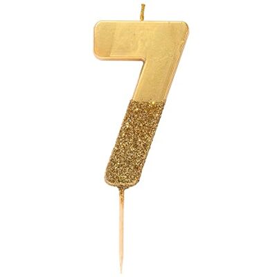 Talking Tables Nummer Gouden Glitter Kaars - Kaars Type Talking Tables Nummer Gouden Glitter Kaars - Kaars Type