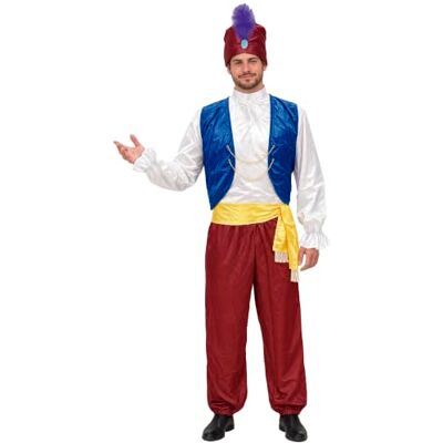 FIESTAS GUIRCA Lampengenie Kostuum voor volwassenen, overhemd, vest, sjerp, muts en broek, woestijnprins en sjechiër voor Halloween en carnaval, heren FIESTAS GUIRCA Lampengenie Kostuum voor volwassenen, overhemd, vest, sjerp, muts en broek, woestijnprins en sjechiër voor Halloween en carnaval, heren