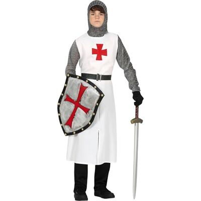 FIESTAS GUIRCA Tempelriterkostuum voor kinderen, capuchon, tuniek, riem en broek, middeleeuws kostuums voor Halloween, carnaval en ridderfeesten, ideaal voor kinderen FIESTAS GUIRCA Tempelriterkostuum voor kinderen, capuchon, tuniek, riem en broek, middeleeuws kostuums voor Halloween, carnaval en ridderfeesten, ideaal voor kinderen
