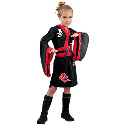Ciao meisjes Ninja Girl kostuum bambina (7-9 jaar) kostuums, zwart/rood, jaren Ciao meisjes Ninja Girl kostuum bambina (7-9 jaar) kostuums, zwart/rood, jaren