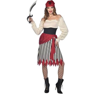amscan Dames beruchte piraat dame maat 10-12 Kostuum Set, Zwart, Rood en Wit, (pak van 3) amscan Dames beruchte piraat dame maat 10-12 Kostuum Set, Zwart, Rood en Wit, (pak van 3)