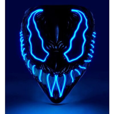 Widmann Led-masker, monster, lichtgevend gezicht, griezelige grimassa, demon, Halloween Widmann Led-masker, monster, lichtgevend gezicht, griezelige grimassa, demon, Halloween