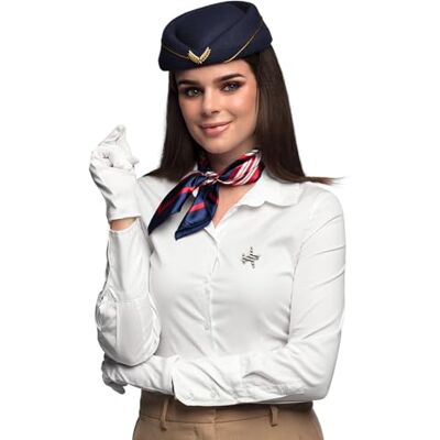 Boland 33205 Kostuumset voor volwassenen, stewardess, kostuumaccessoires voor carnaval of themafeest, set voor verkleedkleding Boland 33205 Kostuumset voor volwassenen, stewardess, kostuumaccessoires voor carnaval of themafeest, set voor verkleedkleding