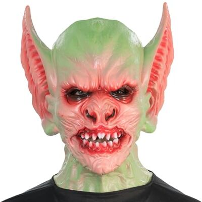Chaks Goblinmasker van schuimrubber, volledig masker in groen met rode details, kostuumaccessoires voor Halloween & carnaval Chaks Goblinmasker van schuimrubber, volledig masker in groen met rode details, kostuumaccessoires voor Halloween & carnaval
