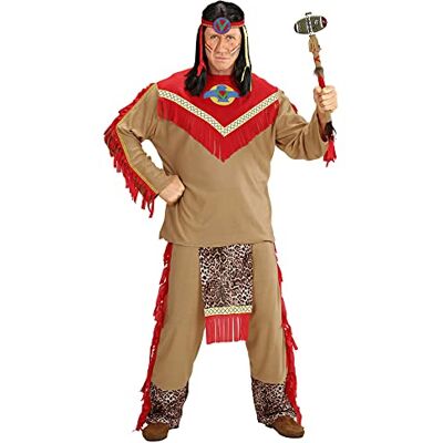 Widmann Indianenkostuum voor volwassenen: "Wilde Stier", kaszak, broek en haarband Widmann Indianenkostuum voor volwassenen: "Wilde Stier", kaszak, broek en haarband