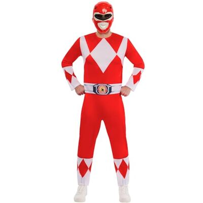 Rubie's Rubies 1001409M000 Volwassen Mighty Morphin Red Ranger Power Fancy Dress, M 41" Borst Rubie's Rubies 1001409M000 Volwassen Mighty Morphin Red Ranger Power Fancy Dress, M 41" Borst