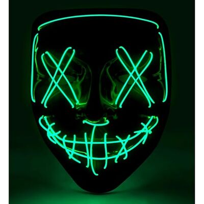 Widmann Griezelig led-masker, lichtgevend gezicht, psychopaat, demon, Halloween Widmann Griezelig led-masker, lichtgevend gezicht, psychopaat, demon, Halloween