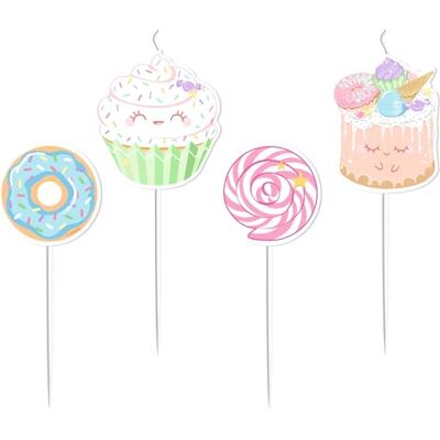 amscan 9916947 Crazy Cake Kinderverjaardagskaarsen, set van 4, meerkleurig amscan 9916947 Crazy Cake Kinderverjaardagskaarsen, set van 4, meerkleurig
