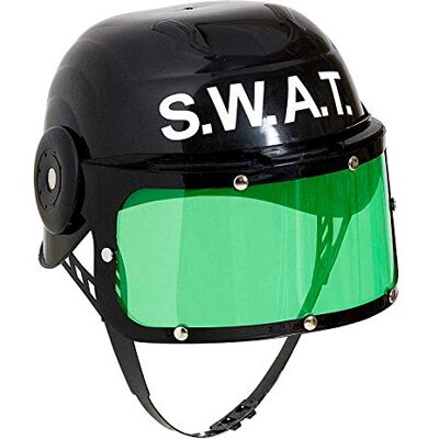 Widmann 28225 Kinderhelm S.W.A.T, met vizier, zwart, hoofddeksel, accessoires, kostuumaccessoires voor volwassenen, politie, carnaval, themafeest Widmann 28225 Kinderhelm S.W.A.T, met vizier, zwart, hoofddeksel, accessoires, kostuumaccessoires voor volwassenen, politie, carnaval, themafeest