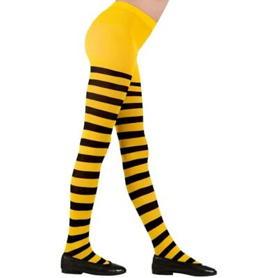 Widmann Panty voor kinderen, 70 DEN, accessoires voor heksen-, lieveheersbeestjes-, bijen-, elfenkostuums enz., geel/zwart, 7-10 Jaar Widmann Panty voor kinderen, 70 DEN, accessoires voor heksen-, lieveheersbeestjes-, bijen-, elfenkostuums enz., geel/zwart, 7-10 Jaar