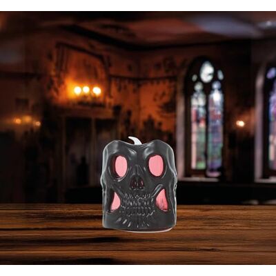 FIESTAS GUIRCA LED-kaars, doodskop, 6 cm FIESTAS GUIRCA LED-kaars, doodskop, 6 cm