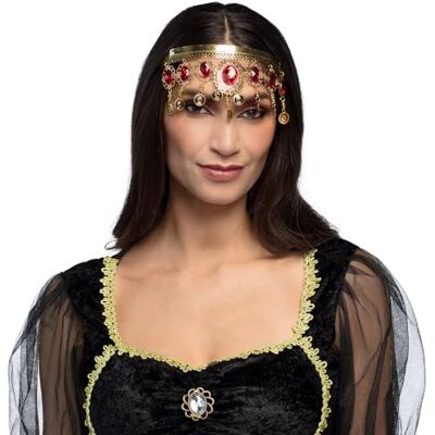 Boland 64565 Kroon buikdanseres, gouden tiara, accessoire voor verkleedkleding, carnaval en themafeesten Boland 64565 Kroon buikdanseres, gouden tiara, accessoire voor verkleedkleding, carnaval en themafeesten