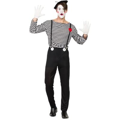 Boland Mimekostuum 6-delig, verkleedkostuum voor themafeesten en carnaval, kostuumset Boland Mimekostuum 6-delig, verkleedkostuum voor themafeesten en carnaval, kostuumset